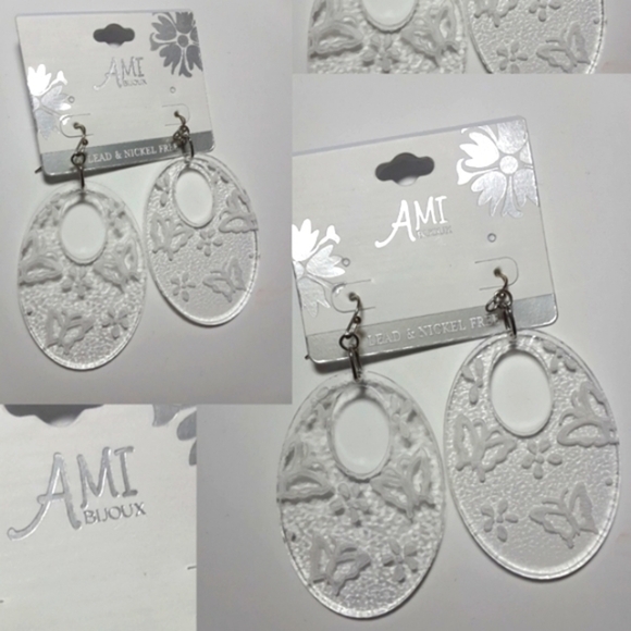 ☄Vintage Transparent Butterfly Oval Earrings - Picture 2 of 4